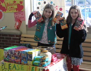 Girl Scouts with cookies