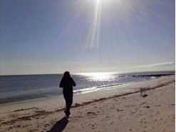 Running on the beach